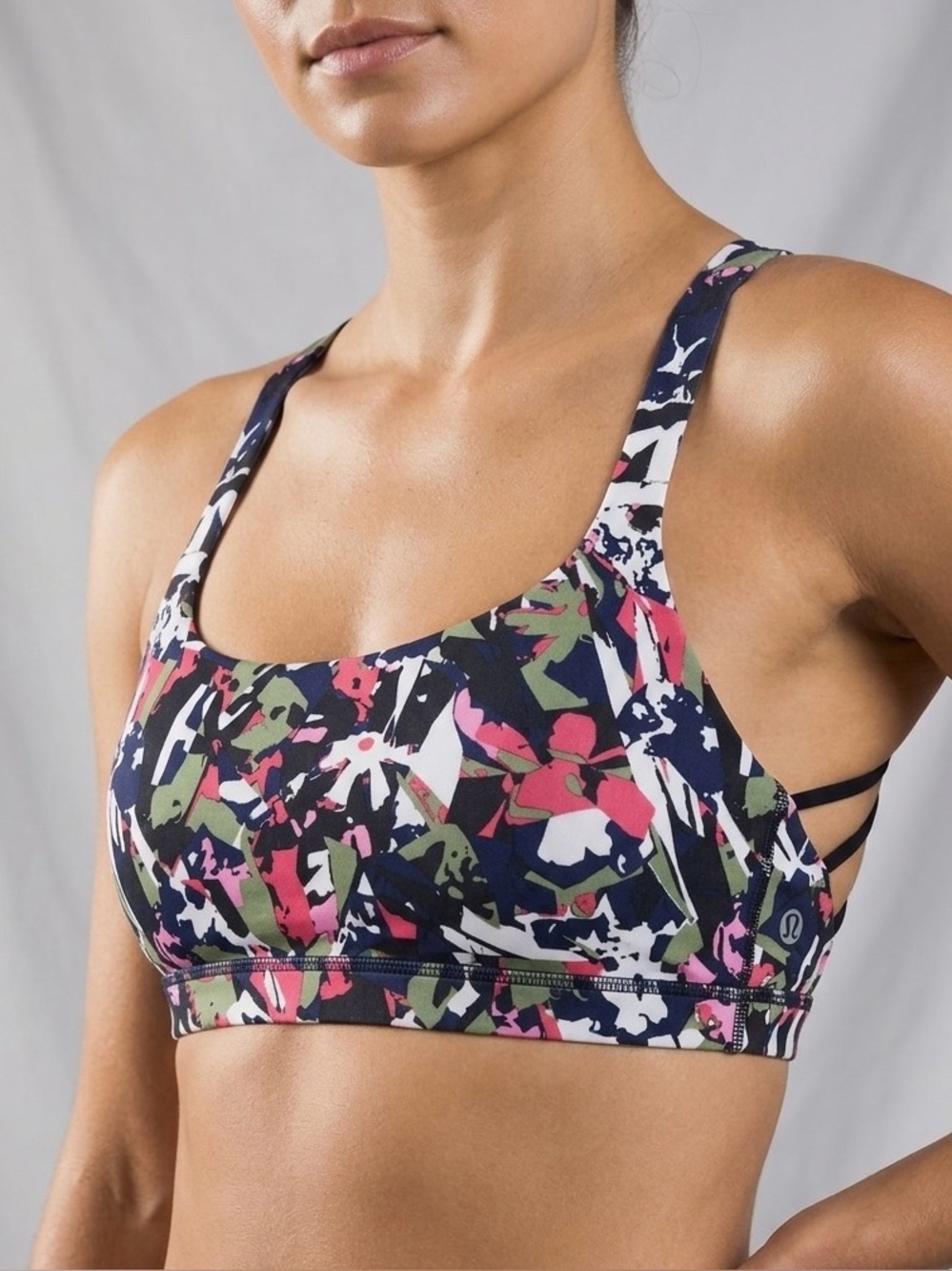 LULULEMON Strappy Back Sports Bra Abstract Multicolor Size 6